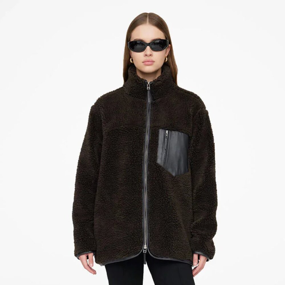 Anine Bing Ryder Jacket – Brown Leather – Size S (Excellent)